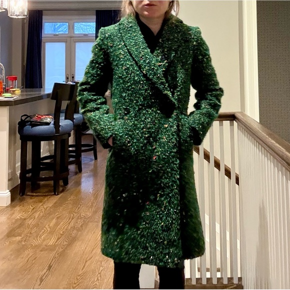 J. Crew green and multi colour tweed women's coat in 00 - Picture 7 of 7